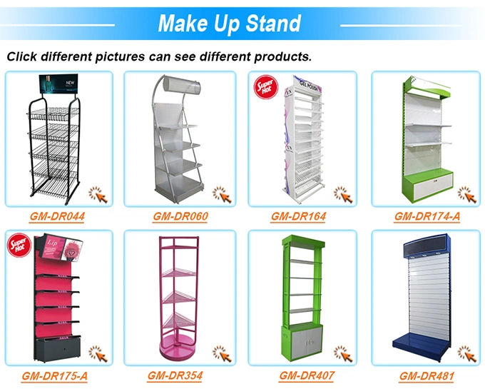 Customized Metal Cosmetics Make up Stands Shop Cosmetic Makeup Display