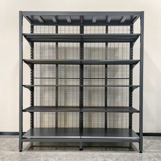 Support d'étagère de casse-croûte de magasin d'affichage pour des étagères Supports de libre-service de nourriture en carton double face Super Shop Sale Support d'affichage de supermarché en carton